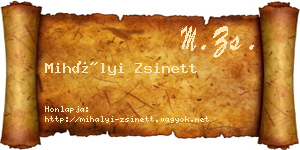 Mihályi Zsinett névjegykártya